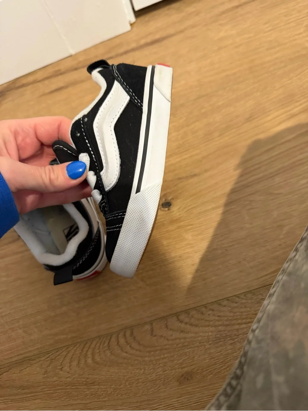 Vans Black and White knu skool Toddler Low-Top Skate Sneakers